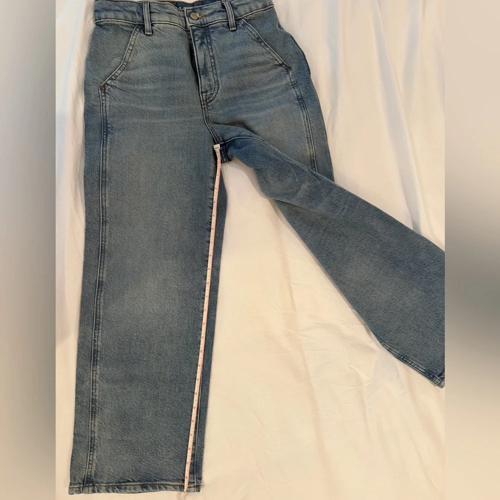 Jcrew high-rise semi-stretch utility slim wide jeans